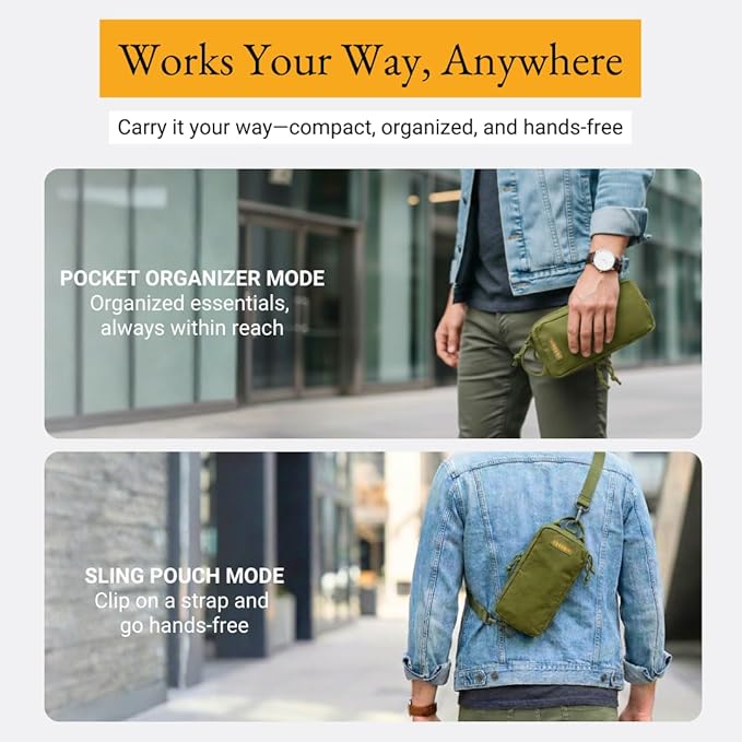 LOCHBY® Venture Pouch | Multipurpose Tactical Tool Bag | Water Resistant Waxed Canvas | Dual-Sided Zipper Pouch | for Motorcycle, Bike, EDC, Pen, Pencil, Art, Tech & Travel