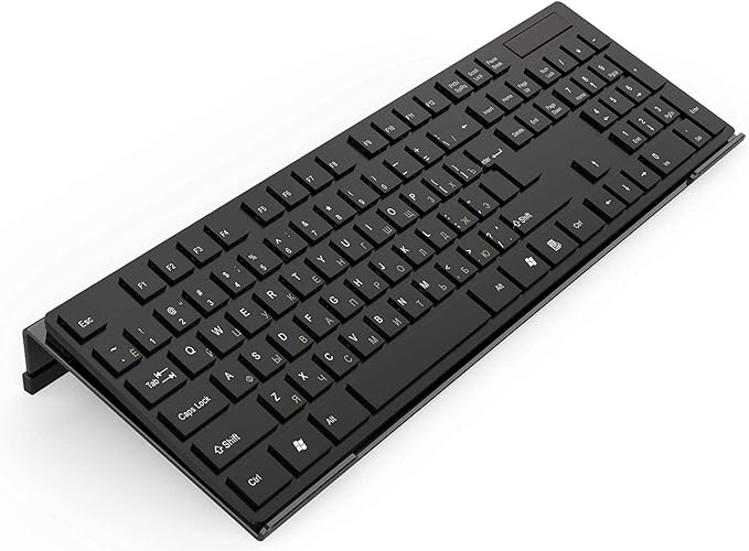 KOTEMON Acrylic Tilted Computer Keyboard Stand for Ergonomic Typing, Keyboard Tray Holder with Silicone Non-Slip Case, Black