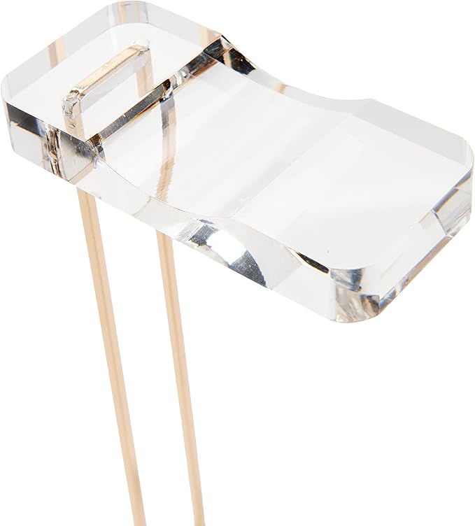 RUSSELL+HAZEL Acrylic Headphones Stand, Headset Holder, Office Accessories, Clear Acrylic with Gold Hardware, 4” x 5” x 10.5” (93922)