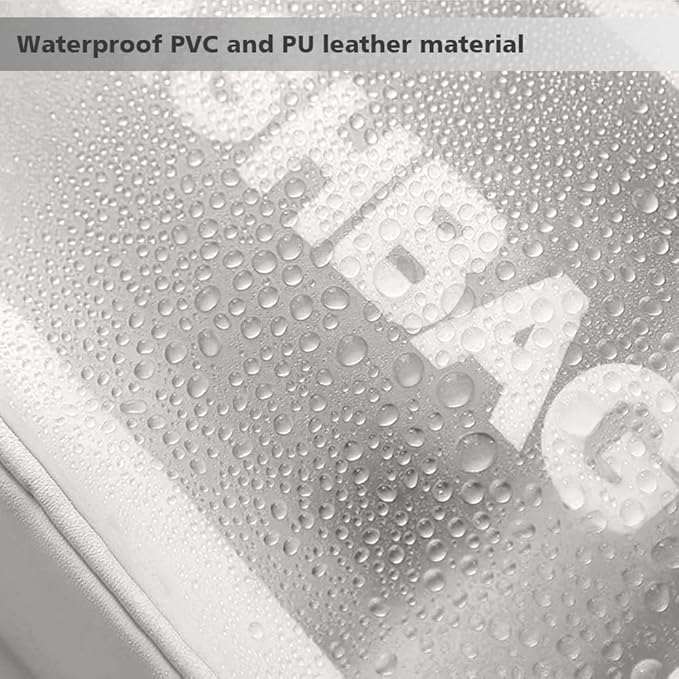 Travel Toiletry Bag for Women and Men, Matte Translucent Shower Bag with Handy Handle, Makeup Cosmetic Organizer Bag for Travel Toiletries Accessories (White)