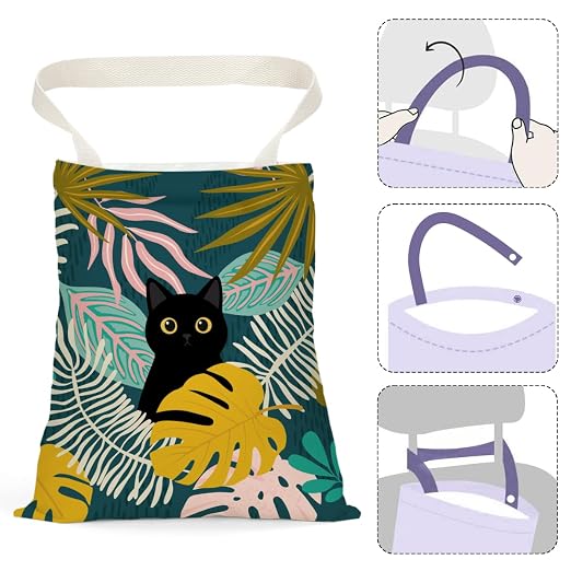 Black Cat Car Trash Bag, Palm Car Trash Bag Hanging, Palm Accessories, Summer Decor Waterproof Cars Back Seat Hanging Organizer Garbage Can for Vehicle Travelling Camping
