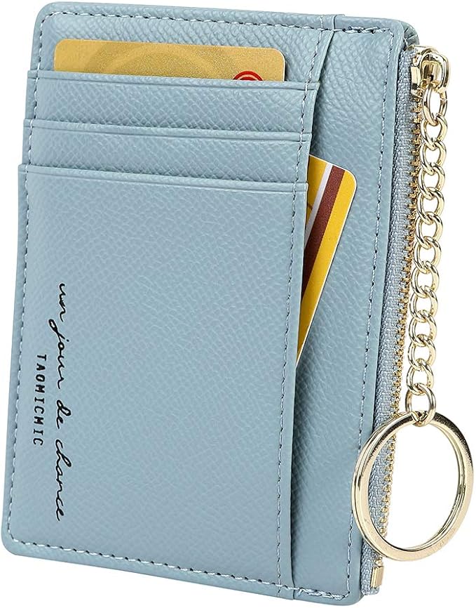 Women's 8 Cards Slim Minimalist Card Holder Coin Changes Purse Keychain Front Pocket Wallet | 8 Cards, Slim, Minimalist, Coin Changes, Purse, Keychain