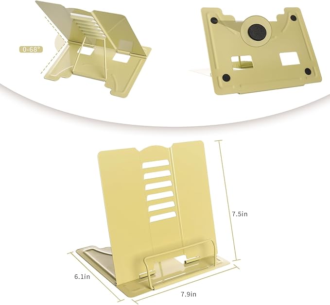 Metal Book Stand Adjustable Book Holder for Reading