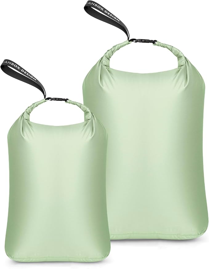 2-Pack Waterproof Travel Laundry Bags, Wet Dry Organizer to Block Odors & Prevent Suitcase Leaks, Roll-Up Dirty Clothes Pouch for Gym, Swim, Camping & Family Vacations