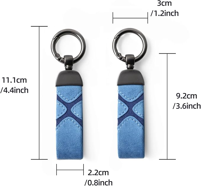 BETTERHUMZ Leather Suede Car Keychain,Key Chain Clip for Alcantara, Anti-Lost D-Ring for Men and Women Car Accessories