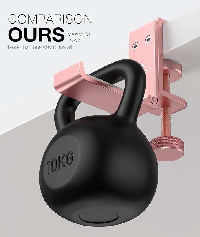 Foldable Headphone Stand and Hook ??Aluminum Headset Holder Clamp Mount Under Desk, Universal Fit for Gaming Headphones, Space-Saving Hanger Organizer