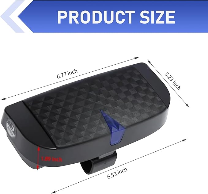 Visor Sunglasses Holder Clip, Sunglass Holder for Car, 6.7" x 3.2" Eyeglasses Holder Protective Box, Universal for Most Cars (Black)