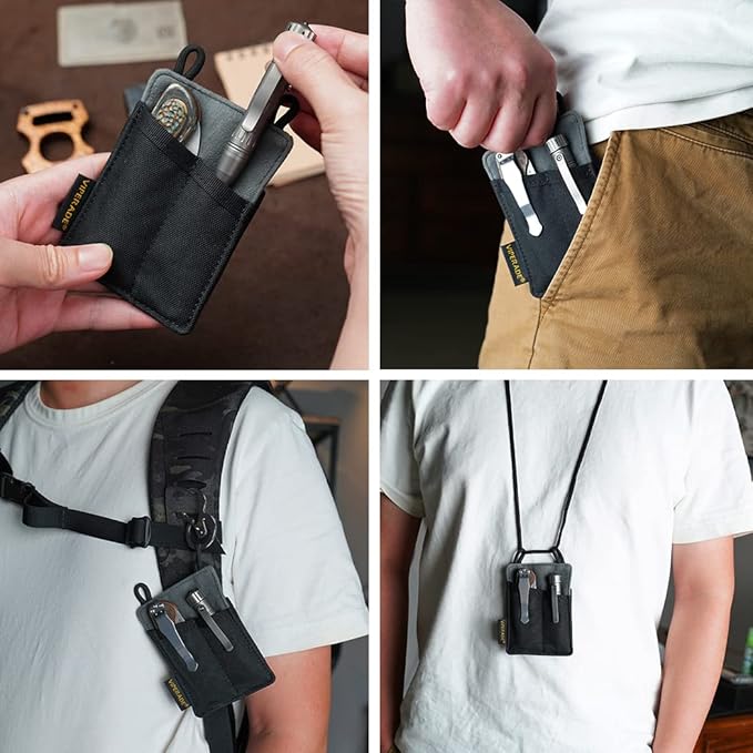 VIPERADE Slim EDC Pouch, Mini Pocket Organizer for Men, EDC Belt Organizer for Knife/Flashlight/Pen/Pry Bar/Mini Tools/Pocket Notebook