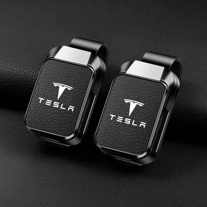 1 PieceCar Glasses Clip for Tesla Model X Plaid 2021-2025 Frame Easy Installation Firm and Non Slip Suitable Male Female Drivers Magnetic Sunglasses Sunshade,Normal-Black
