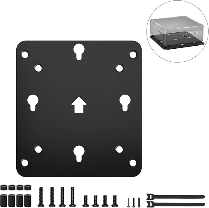 2 Packs VESA Mounting Kit Compatible with Intel NUC 13 12 11 10 8 7 6 5 Gen VESA Monitor Adapter Plate Compatible with Intel NUC Mini PC Mounting Bracket to Attach NUC Mini PC to the Back of a Monitor