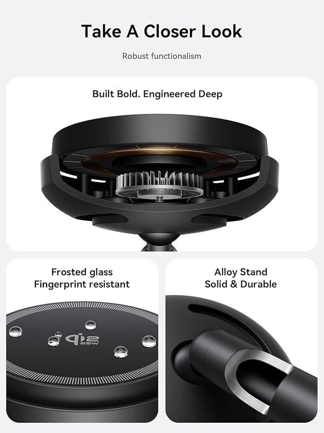 THREEKEY for Qi2 Certified 25W Magnetic Charging Stand with Cooling Fan & LED Light, Fast Wireless Charger Station for iPhone 17-12 Series/Galaxy S26-S25【Included 35W Adapter &5ft Cable】