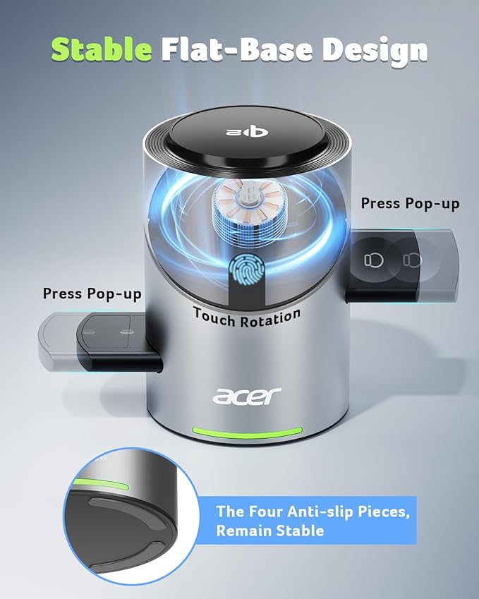 Acer Prime 3 in 1 Charging Station for Apple - Magnetic iPhone Wireless Charging Station, Magsafe Charger Stand for iPhone 17 16 15 14 13 12 - Apple Watch - Airpods Series (Charger & USB-C Included)