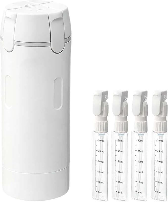 4-in-1 Travel Dispenser Bottle, 4 Pack 30ML Refillable Leakproof BPA-Free Plastic Containers for Toiletries, Portable TSA Approved Travel Size Bottles Set for Shampoo Conditioner Lotion (White)