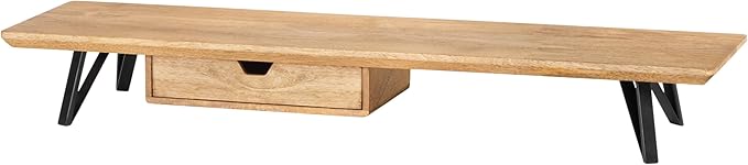Anji Mountain Monitor Stand - Desktop Organizer & Laptop Riser, Ergonomic Monitor Riser, Space-Saving Monitor Stand for Desk, Durable Construction, Easy Assembly, Ideal for Home & Office,Natural