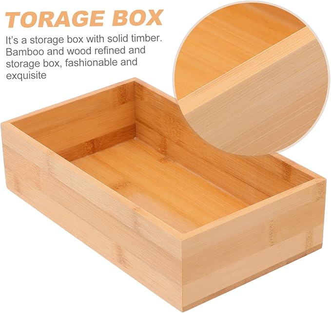 Zerodeko Home Desktop Storage Box for Sundries Organizing Solid Wood Craft with Natural Feel Compact Design with Capacity for Office and Home Decor