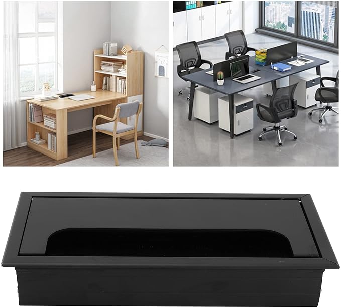 Cable Management Box Aluminum Alloy Desk Cord Organizer Cable Tidy Holder for Computer Desk Office Under Desk Power Strip Organizer Modern Home Decoration Desk Accessory