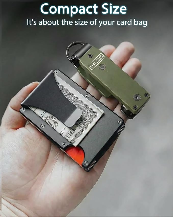 Air Keychain with GPS Tracker : Lightweight Compact Key Holder for Outdoor Use - Minimalist Metal Key Organizer
