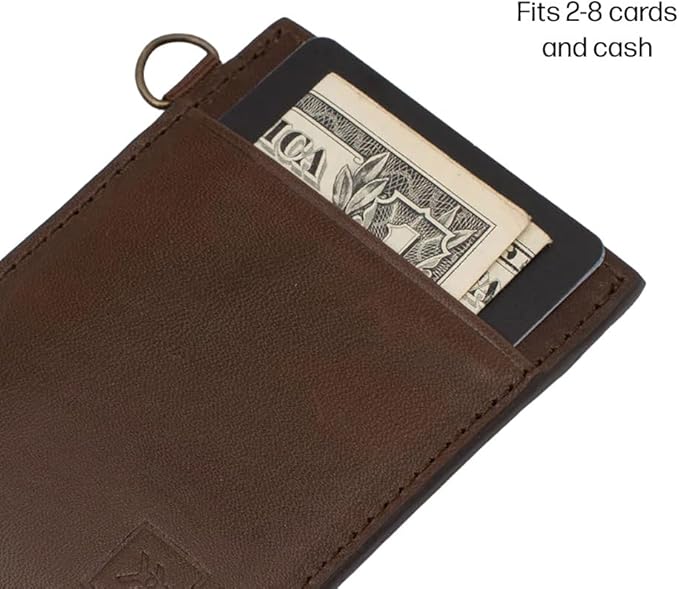 Thread Wallets Ultra Slim Minimalist Leather Card Holder Wallet (Chocolate)