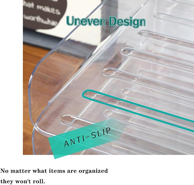 3 Tiers Stackable A4 Paper Trays, Office Desk File Holder, Tidy File Document Letter Book Paper Organizer (3 Tiers,Clear)