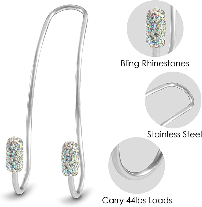 2024 Upgraded Bling Auto Hooks ,Car Hangers Organizer Seat Headrest Hooks，Bag Organizers Rack and Hanger, Heavy-duty Car Seat Hooks, Backseat Storage Hooks, Universal for SUV Truck Vehicle 2 Pack