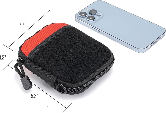Sayram EDC Pouch, Pocket Organizer, Mighty Pouch for Men, EDC Bags with Patches, Small Tool Pouch with D-Ring