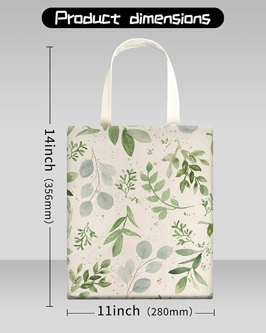 Car Trash Can, Seat Back Hanging Car Trash Bag, Cute Canvas Car Garbage Bag, Essential Car Trash Bin Car Organizers Green Leaf Floral