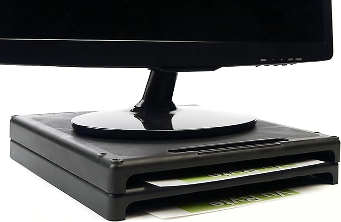Vu Ryte Stackable 1 Inch Computer Monitor Riser Stand, VuRyser 1, Black, VUR 2455 (4-Pack)