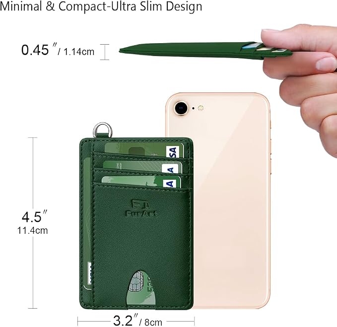 FurArt Slim Minimalist Wallet, Front Pocket Wallets, RFID Blocking, Credit Card Holder for Men