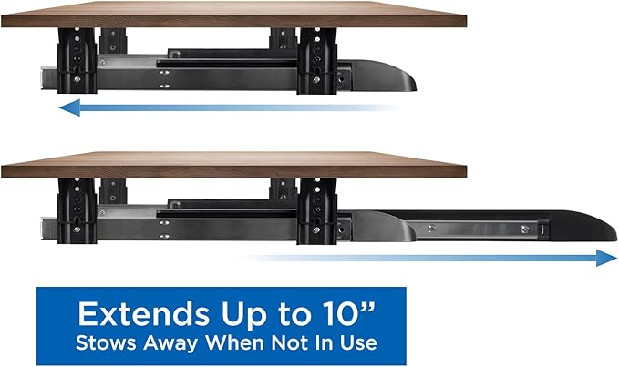 Mount-It! Keyboard Tray Under Desk with Adjustable Mouse Platform – Easy-Glide Sliding Drawer Under Desk Slide Out – Ergonomic Under Key Board Shelf for Office, Gaming, and Workstations