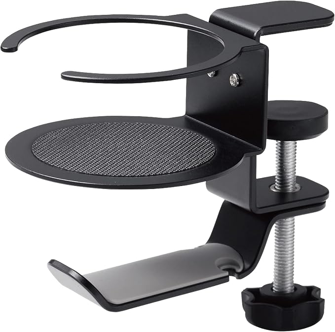 エレコム Elecom Headphone Stand, Clamp Type, 360° Rotation, Black