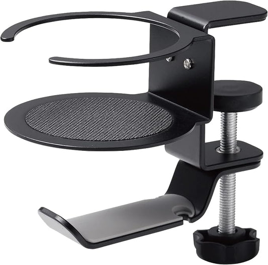 エレコム Elecom Headphone Stand, Clamp Type, 360° Rotation, Black