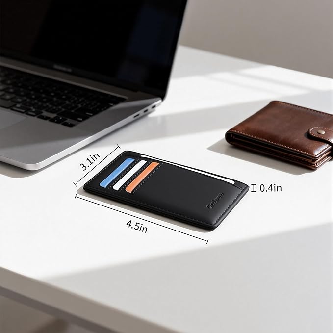 Chelmon Slim Wallet for Men, Minimalist Front Pocket RFID Blocking Credit Card Holder