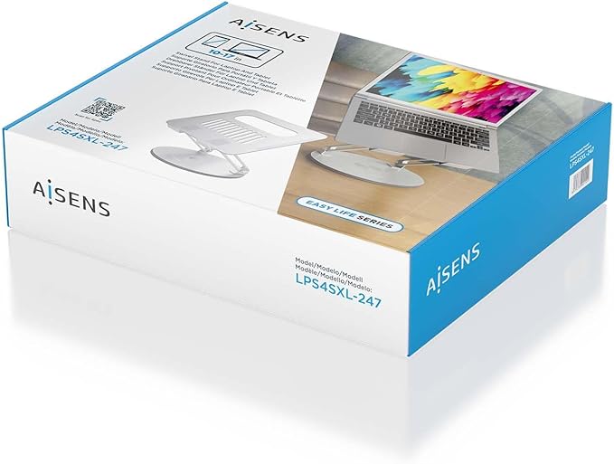 AISENS XL Adjustable Rotating Desktop Stand for Port til Tablet 10 17 Silver
