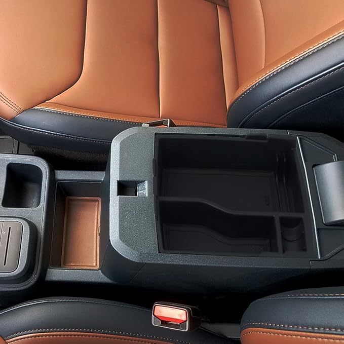 Muslogy for Maverick Center Console Organizer Tray 2 Layers Armrest Storage Box Secondary Insert Tray ABS Material Pickup Interior Accessories Compatible with Ford Maverick 2022-2026 (Black)