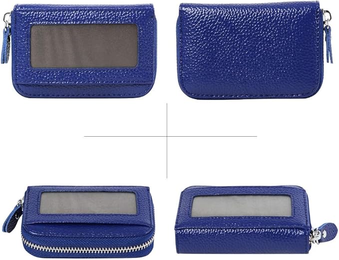 Women's RFID Blocking 12 Slots Credit Card Holder Leather Accordion Wallet