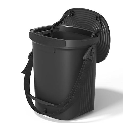 Garoopion Leakproof Car Trash Can, 1.9 Gallon Soft Silicone Hanging Garbage Can with Lid, Easy to Clean Vehicle Trash Bin, Suitable for Sedans, SUVs, MPVs & Trucks