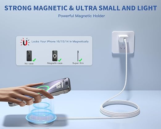 [Apple MFi Certified]25W MagSafe Magnetic Fast Wireless Charger,6FT Extra Long USB-C Cord Wireless Charging Pad Compatible with iPhone 17ProMax/17 Air/16 ProMax/15 Pro/14/13,AirPods 3/2/Pro All Models