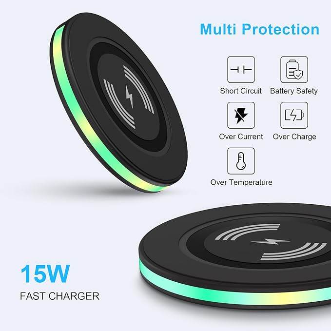 Samsung Wireless Charger Fast Charging Pad Android Phone Charger Pad Station for Samsung Galaxy S25 S24 Ultra S24+ S24 S23 S22 S21 S20 S10,iPhone 16 15 Pro Max Plus 14 13 12,Google Pixel 9 8 Pro 8 7