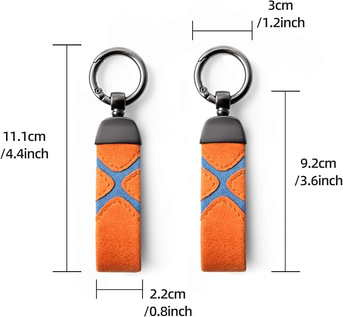 BETTERHUMZ Leather Suede Car Keychain,Key Chain Clip for Alcantara, Anti-Lost D-Ring for Men and Women Car Accessories