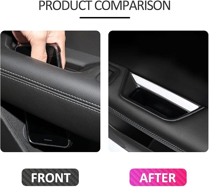 2pcs XT5 Rear Side Door Handle Storage Box Holder Upgraded Door Armrest Organizer for Cadillac XT5 2023 2022 2021 2020 2019 2018 2017