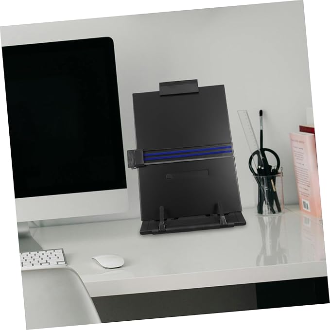 Adjustable Reading Stand for Desk Lightweight Copy Holder with Tilt Angle for Students and Office Use Black Document Holder