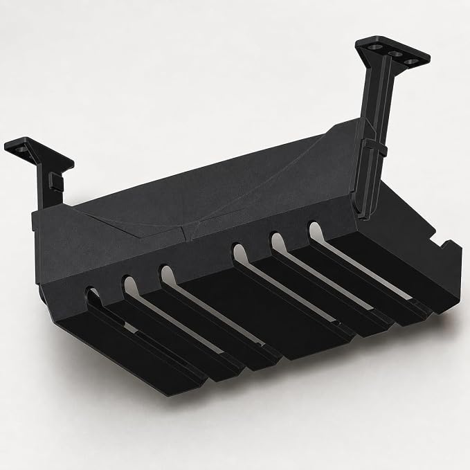 Wire Management Box, Under Desk Wire Management Cord Organizer, Home Office Wire Organizer, Hide Power Strip Screw-in, Black