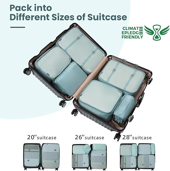 BAGAIL 6 Set/8 Set/10 Set Packing Cubes Various Sizes Packing Organizer for Travel Accessories Luggage Carry On Suitcase