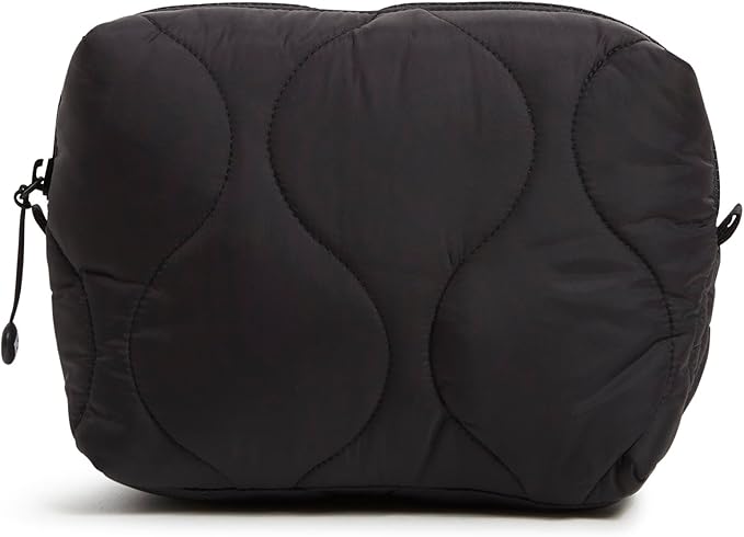 Vera Bradley Women's Featherweight Medium Cosmetic Makeup Organizer Bag, Black, One Size