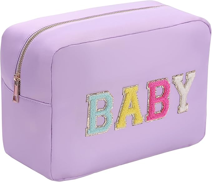 Travel Essentials Makeup Bag for Women Water-resistant Toiletry Organizer Nylon Cosmetic Pouch Preppy Stuff