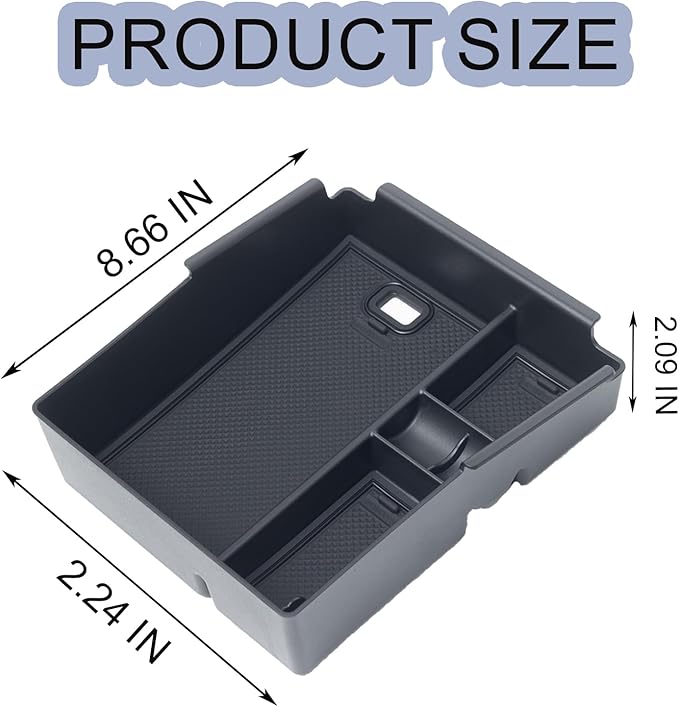 Upgraded Design Center Console Organizer Tray for Hyundai Santa Cruz 2022-2024 - Custom Fit Armrest Insert, Non-Slip ABS Matte Black (Fits SE/SEL Only, Excludes Limited & XRT)