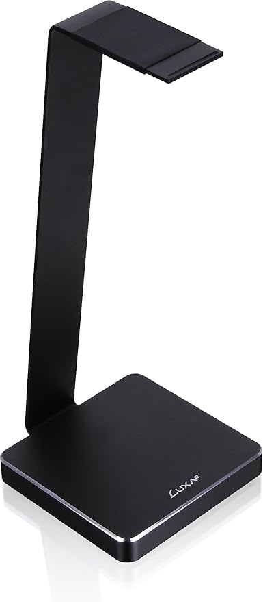 E-One Black Solid-Metal Aluminum Universal Gaming Headphone Stand/Hanger/Holder for Beats, Senheiser, Sony, Bose, Philips, Audio-Technica, Plantronics, Shure, Jabra, JVC, JBL, AKG, DJ, Gaming Headsets Display HO-HDP-ALE1BK-00