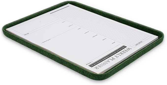 Welaxy felt tray Lid for Storage Bins Drawer Organizer bin cap of box for junk stuff stationery makeup jewelry closet bathroom minimalist lifestyle (Forest Green Lid, M)