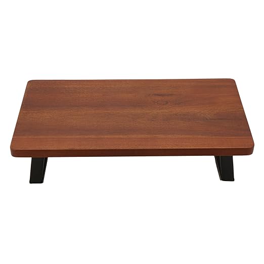 G.E.T. Enterprises Walnut 13.8" x 7.5" Wood Riser with Foldable Legs, 3" Tall Wood Heights Collection RISER-3-W (Pack of 1)