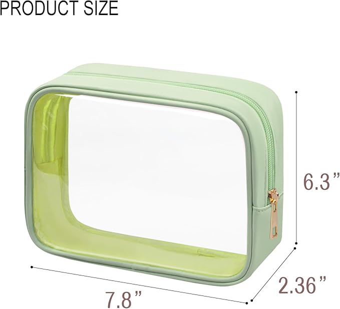 TSA Toiletry Bag Clear Makeup Bag Travel Essentials Cosmetic Bag for Men and Women Green 2Pcs